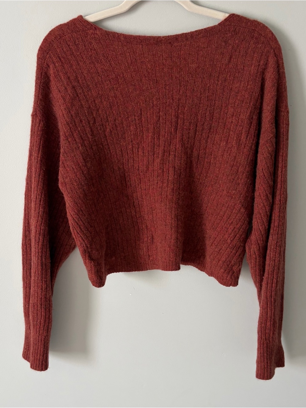 Free People V-Neck Sweater in Brick Red - Picture 3 of 3